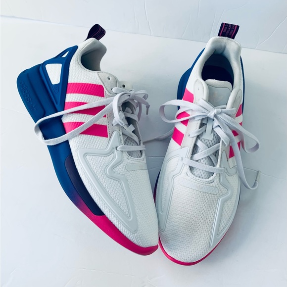 Adidas ZX 2K Flux W in Crystal White Shock Pink Blue - Picture 1 of 10